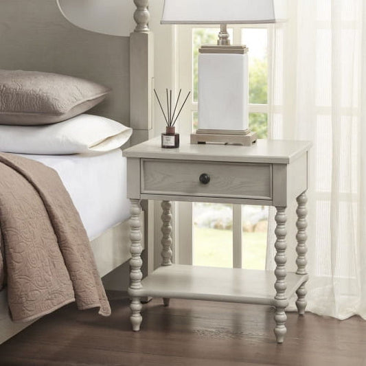 1 - Drawer Nightstand Solid Wood Frame - Natural