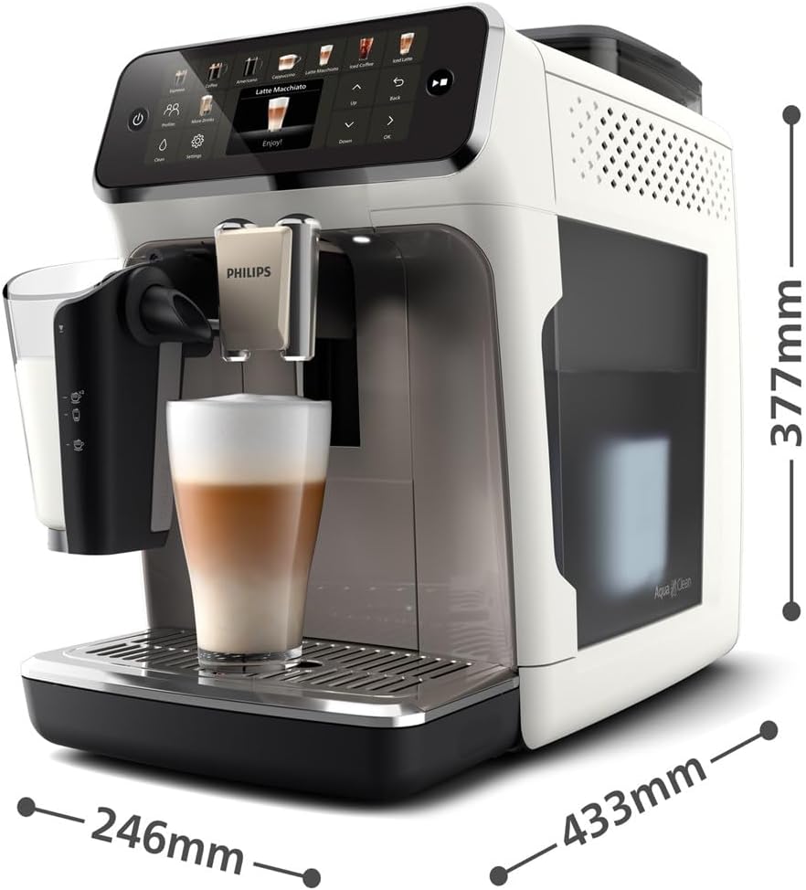 5500 series LatteGo EP5545/70 Kaffeevollautomat 1,8L 15 bar mit Milchaufschäumer – Weiß