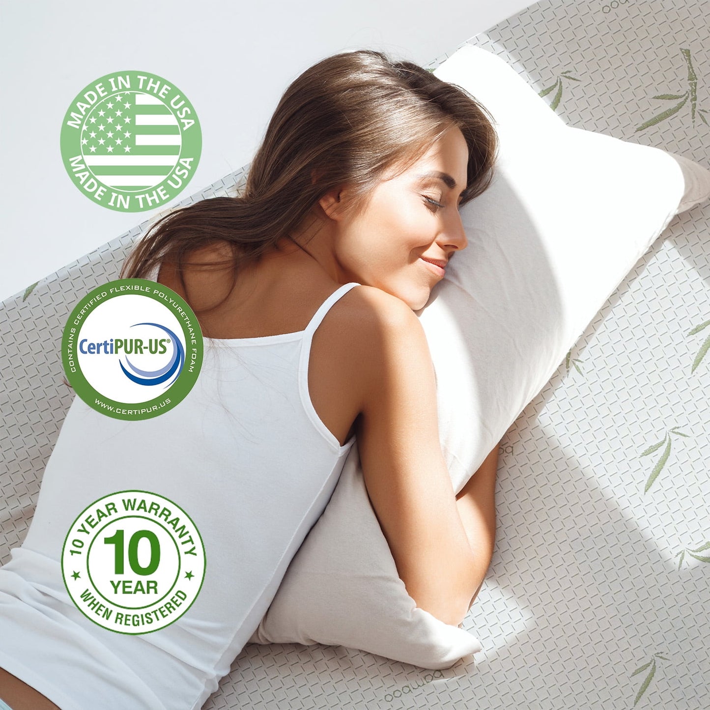 10 inch Cal King Mattress in a Box,Memory Foam Mattress with Bamboo Cover,Made in USA
