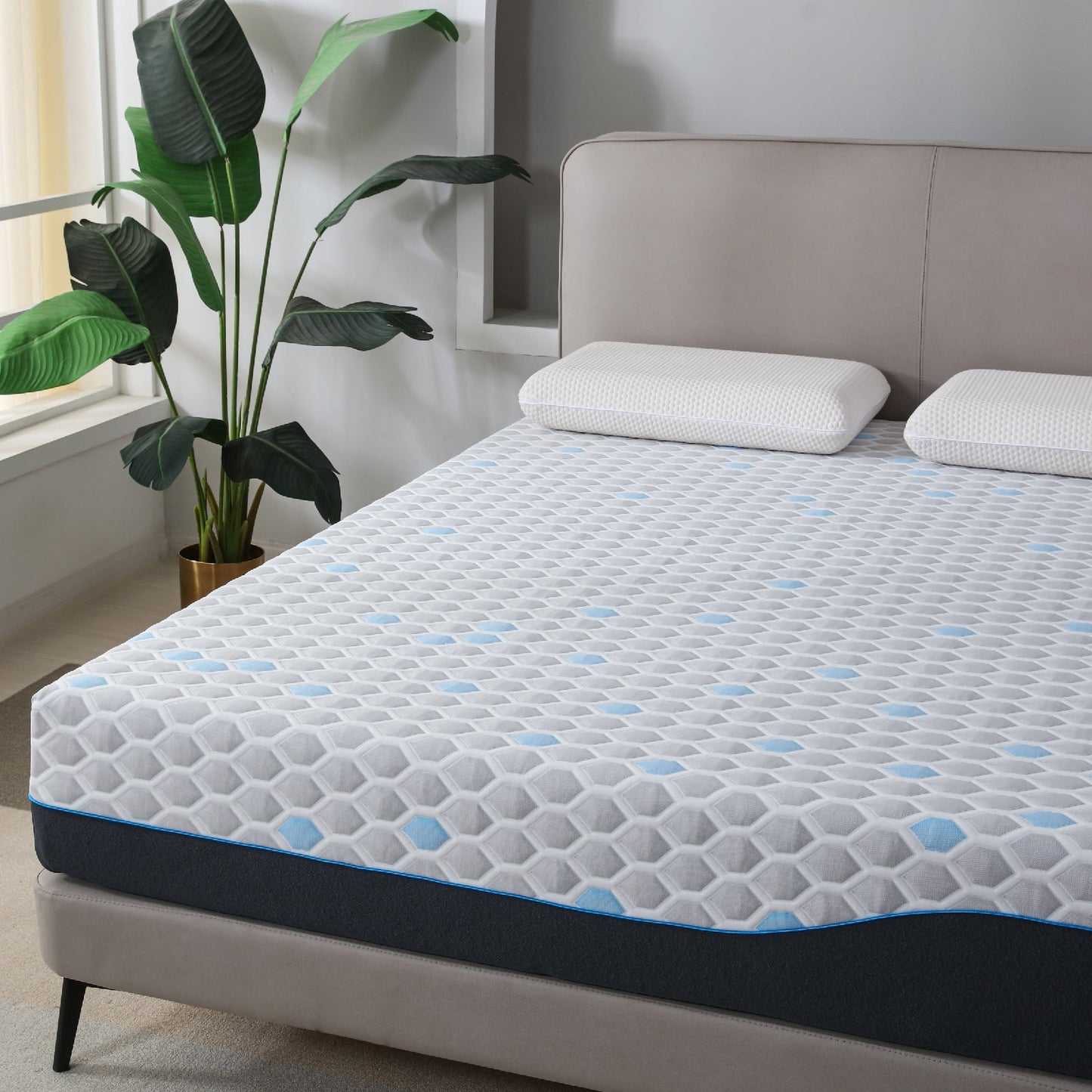 10 inch California Kin Memory Foam Mattress in a box, Medium Feeling, Bamboo Charcoal Gel Mattresses, Made in USA