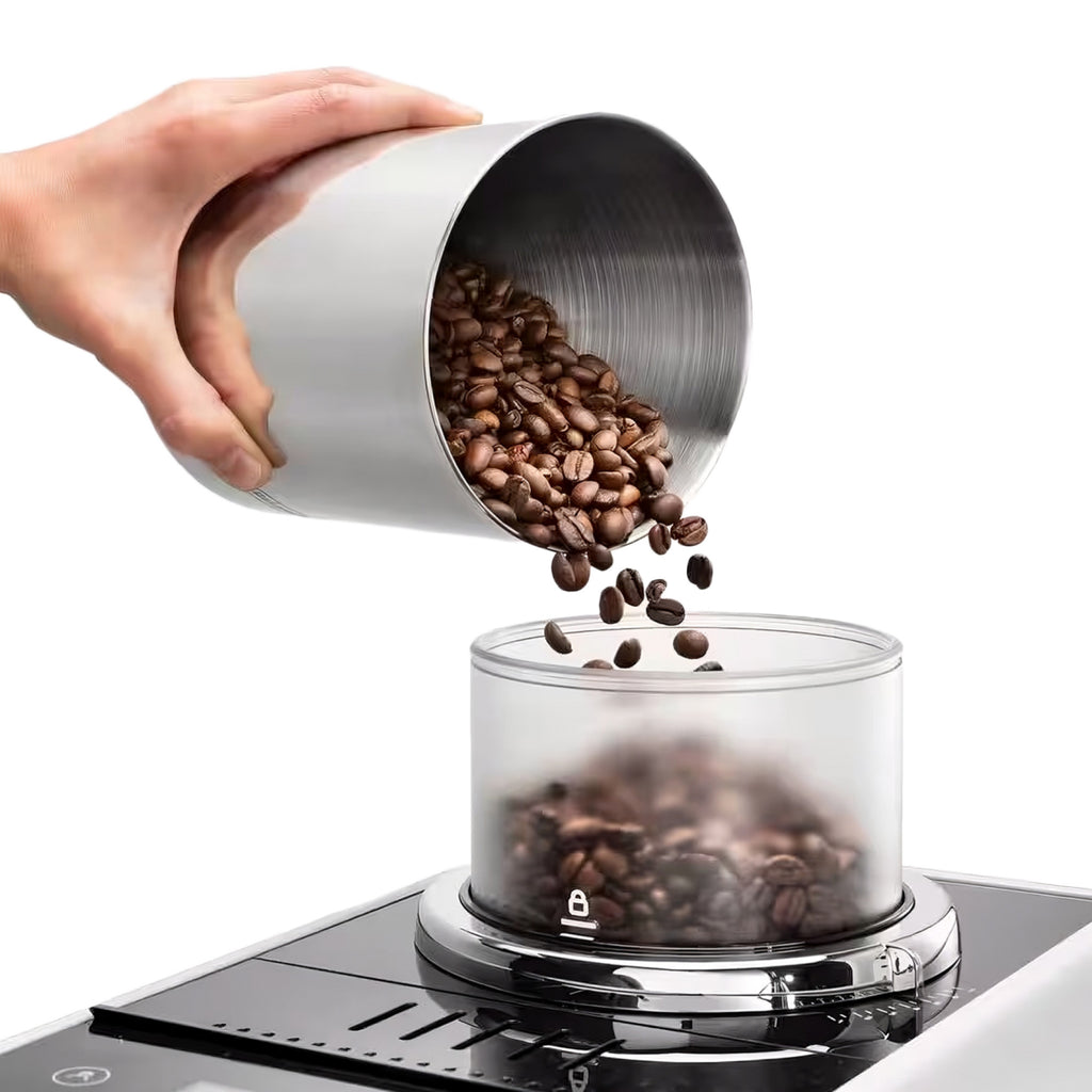 Perfetto Kaffeevollautomat Rivelia EXAM440.55.W - mit LatteCrema-Milchaufschäumer, 16 One-Touch-Getränke, farbiges Touch-Display, Extra-Shot-Funktion, Innovatives Bean-Switch System, Weiß