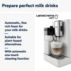 Perfetto Kaffeevollautomat Rivelia EXAM440.55.W - mit LatteCrema-Milchaufschäumer, 16 One-Touch-Getränke, farbiges Touch-Display, Extra-Shot-Funktion, Innovatives Bean-Switch System, Weiß